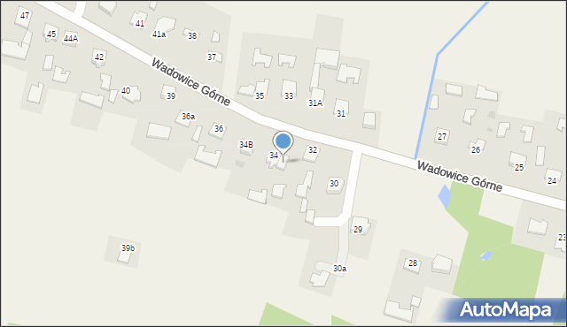 Wadowice Górne, Wadowice Górne, 34A, mapa Wadowice Górne