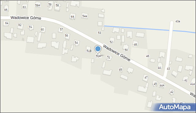 Wadowice Górne, Wadowice Górne, 51A, mapa Wadowice Górne