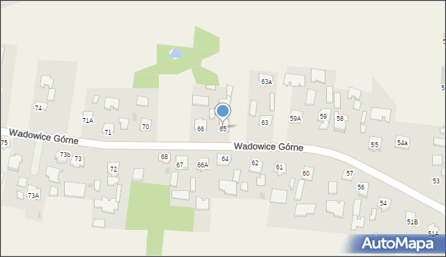 Wadowice Górne, Wadowice Górne, 65, mapa Wadowice Górne