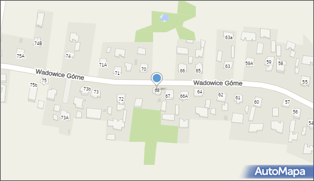 Wadowice Górne, Wadowice Górne, 68, mapa Wadowice Górne