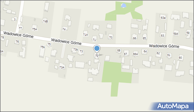 Wadowice Górne, Wadowice Górne, 72, mapa Wadowice Górne