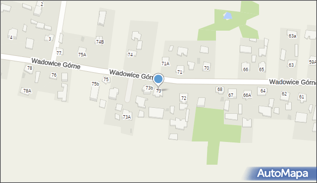Wadowice Górne, Wadowice Górne, 73, mapa Wadowice Górne
