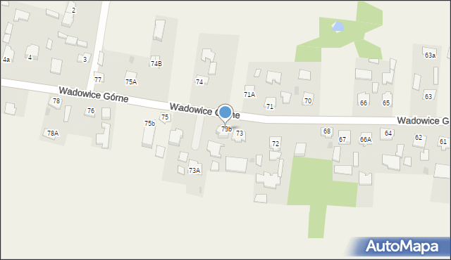 Wadowice Górne, Wadowice Górne, 73b, mapa Wadowice Górne