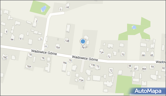 Wadowice Górne, Wadowice Górne, 74, mapa Wadowice Górne