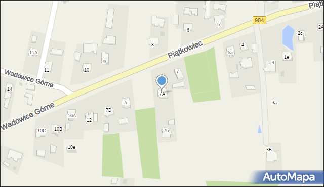 Wadowice Górne, Wadowice Górne, 7A, mapa Wadowice Górne