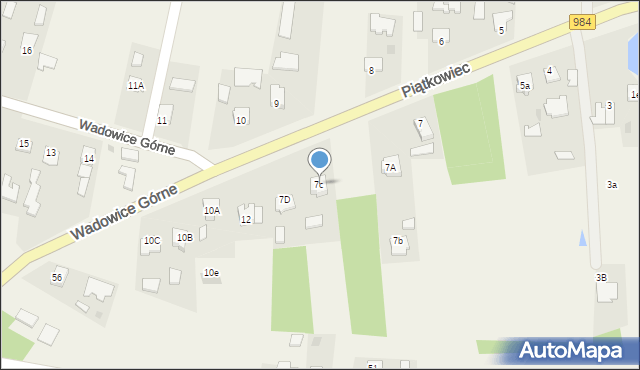 Wadowice Górne, Wadowice Górne, 7c, mapa Wadowice Górne