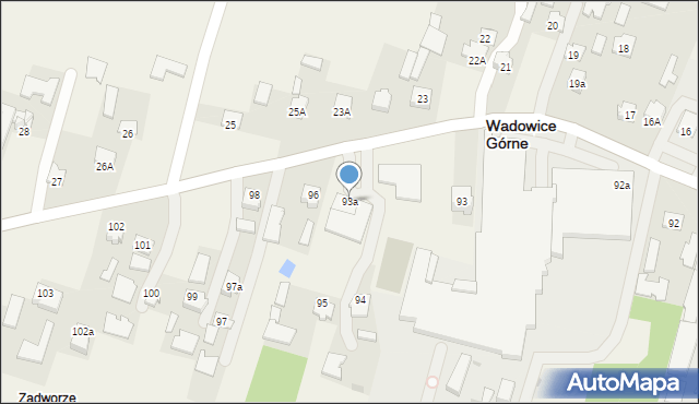 Wadowice Górne, Wadowice Górne, 93a, mapa Wadowice Górne