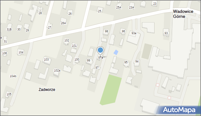 Wadowice Górne, Wadowice Górne, 97a, mapa Wadowice Górne