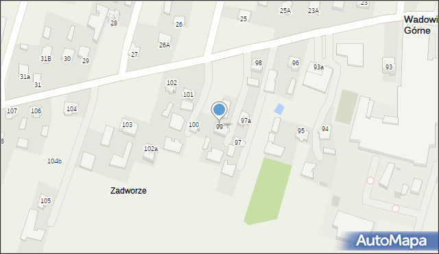 Wadowice Górne, Wadowice Górne, 99, mapa Wadowice Górne