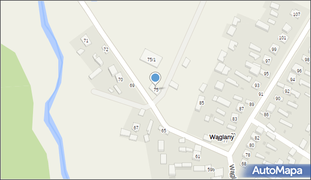 Wąglany, Wąglany, 75, mapa Wąglany