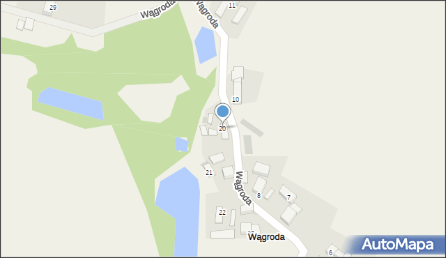 Wągroda, Wągroda, 20, mapa Wągroda