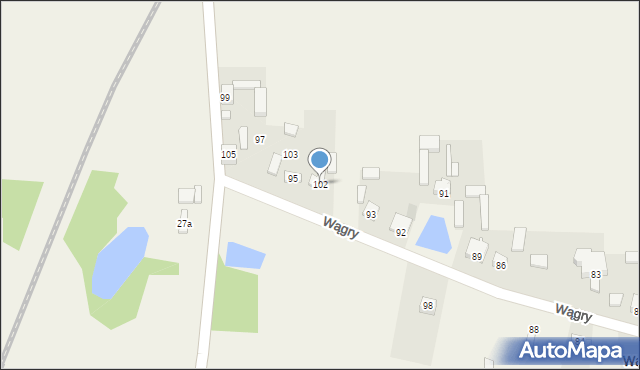 Wągry, Wągry, 102, mapa Wągry