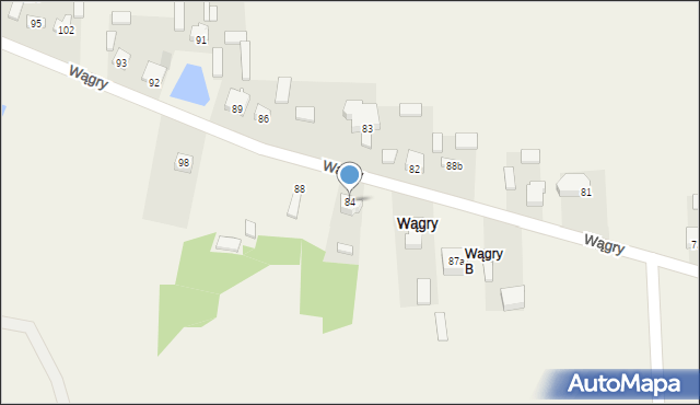 Wągry, Wągry, 84, mapa Wągry