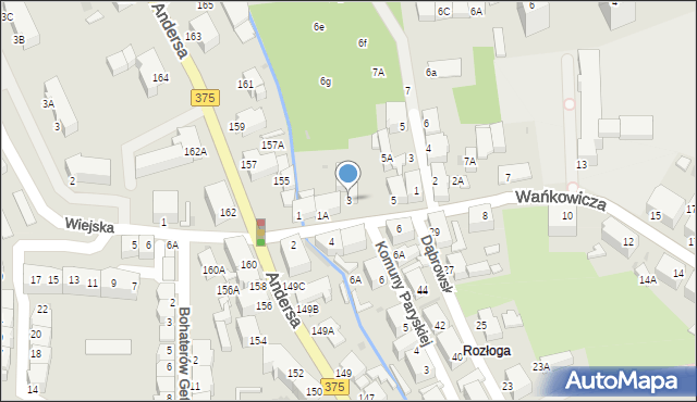 Wałbrzych, Wańkowicza Melchiora, 3, mapa Wałbrzycha