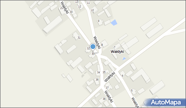 Wałdyki, Wałdyki, 33, mapa Wałdyki