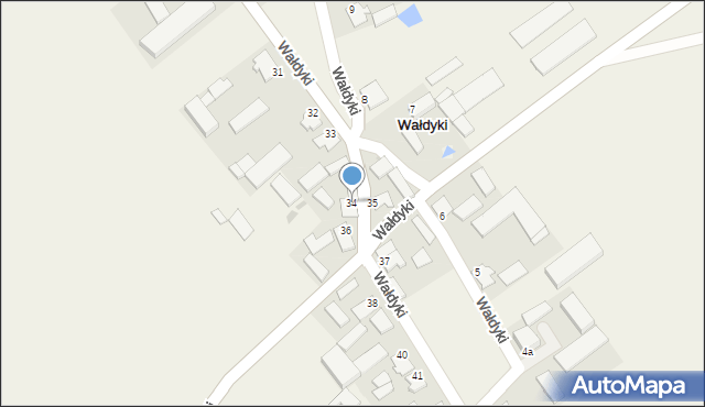 Wałdyki, Wałdyki, 34, mapa Wałdyki