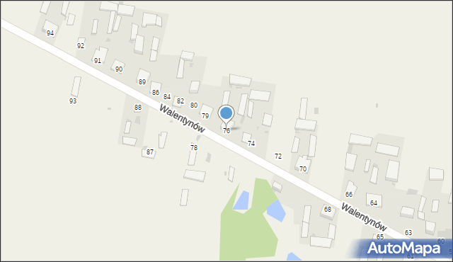 Walentynów, Walentynów, 76, mapa Walentynów