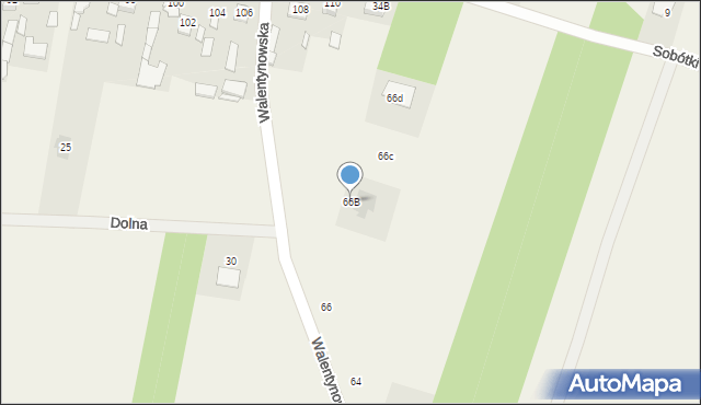 Walentynów, Walentynowska, 66B, mapa Walentynów