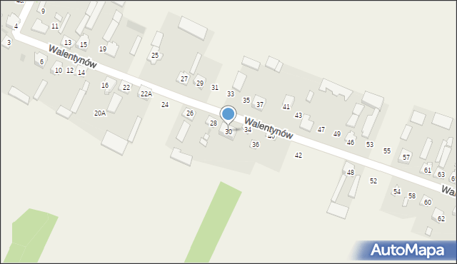 Walentynów, Walentynów, 30, mapa Walentynów