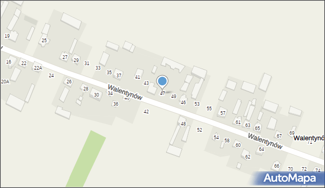 Walentynów, Walentynów, 47, mapa Walentynów