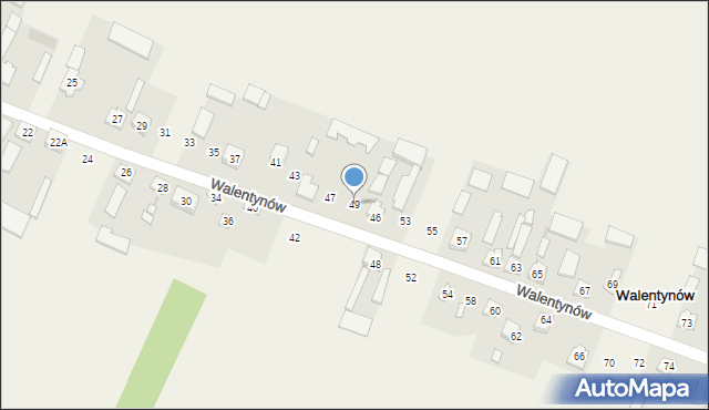 Walentynów, Walentynów, 49, mapa Walentynów
