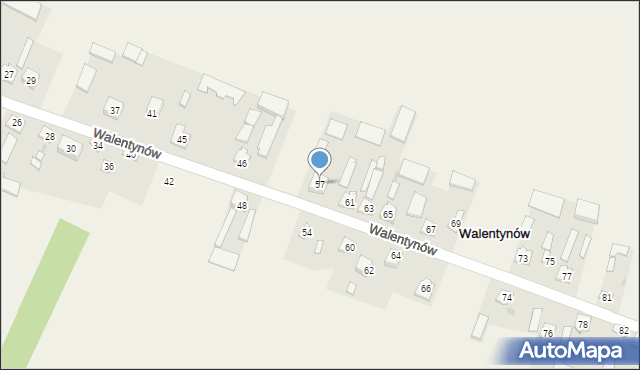 Walentynów, Walentynów, 57, mapa Walentynów