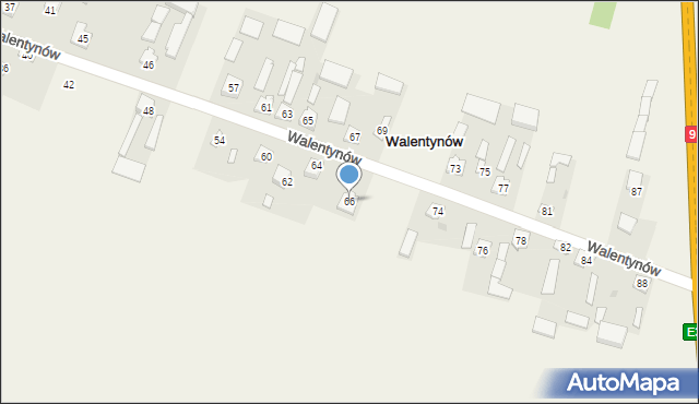 Walentynów, Walentynów, 66, mapa Walentynów