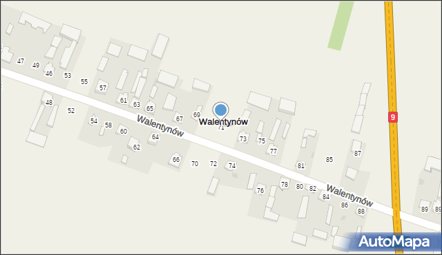 Walentynów, Walentynów, 71, mapa Walentynów