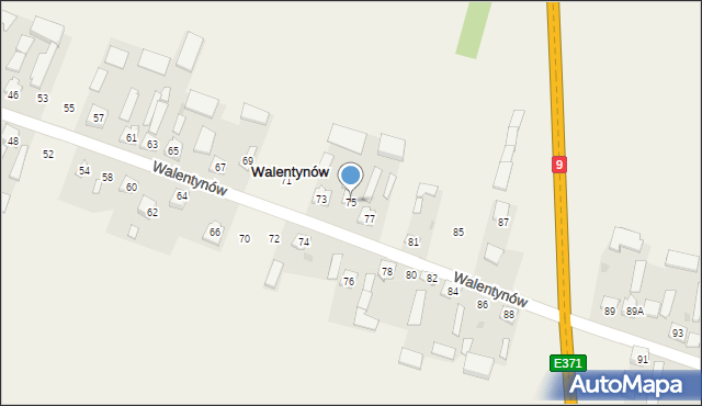 Walentynów, Walentynów, 75, mapa Walentynów