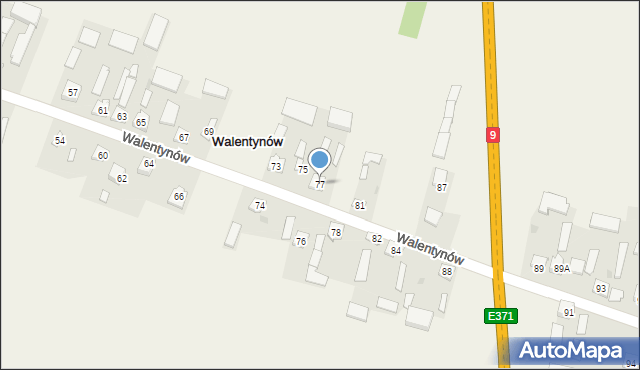 Walentynów, Walentynów, 77, mapa Walentynów