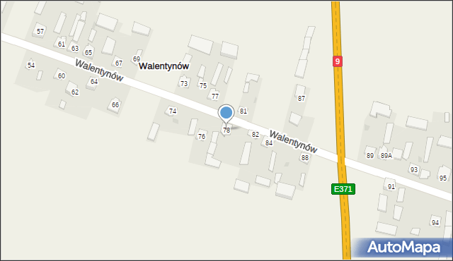 Walentynów, Walentynów, 78, mapa Walentynów