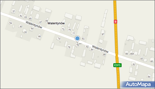 Walentynów, Walentynów, 79, mapa Walentynów