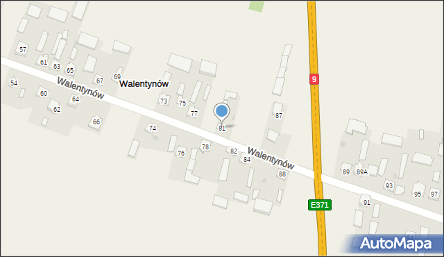 Walentynów, Walentynów, 81, mapa Walentynów