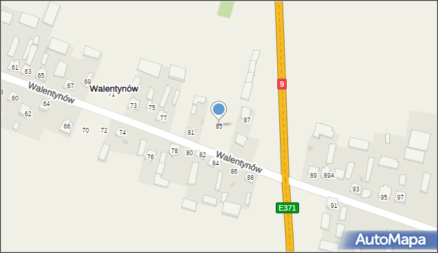 Walentynów, Walentynów, 85, mapa Walentynów