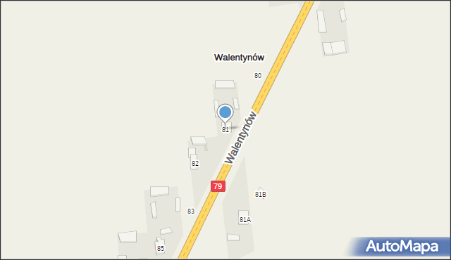 Walentynów, Walentynów, 81, mapa Walentynów