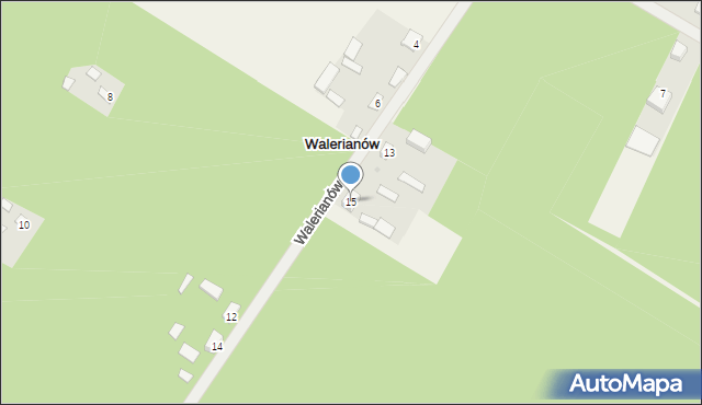 Walerianów, Walerianów, 15, mapa Walerianów