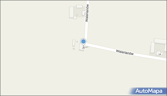 Walerianów, Walerianów, 20, mapa Walerianów