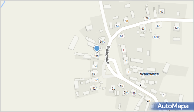 Walkowice, Walkowice, 55, mapa Walkowice