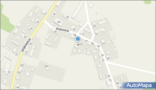 Wałowice, Wałowice, 58, mapa Wałowice