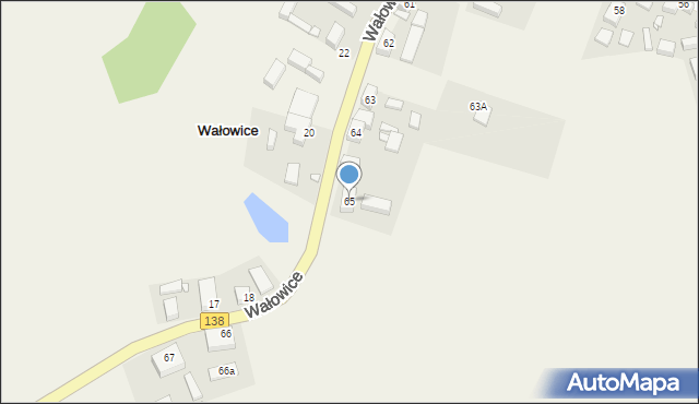 Wałowice, Wałowice, 65, mapa Wałowice