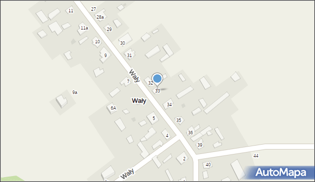 Wały, Wały, 33, mapa Wały