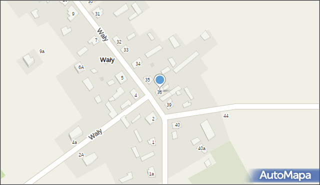 Wały, Wały, 36, mapa Wały