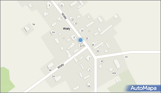 Wały, Wały, 4, mapa Wały