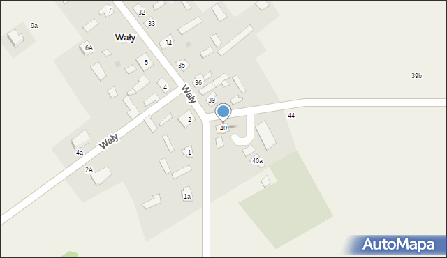 Wały, Wały, 40, mapa Wały