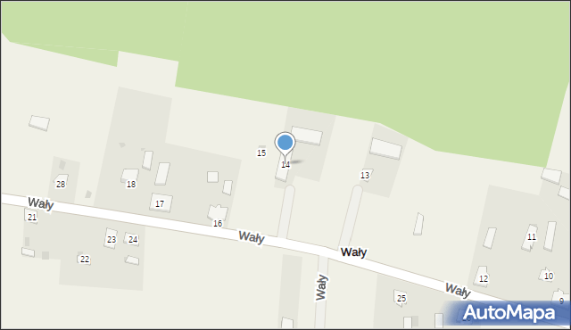 Wały, Wały, 14, mapa Wały