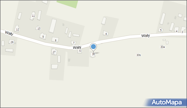 Wały, Wały, 30, mapa Wały