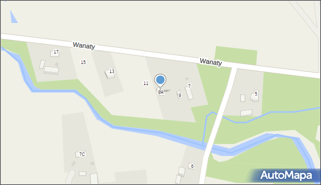 Wanaty, Wanaty, 9A, mapa Wanaty