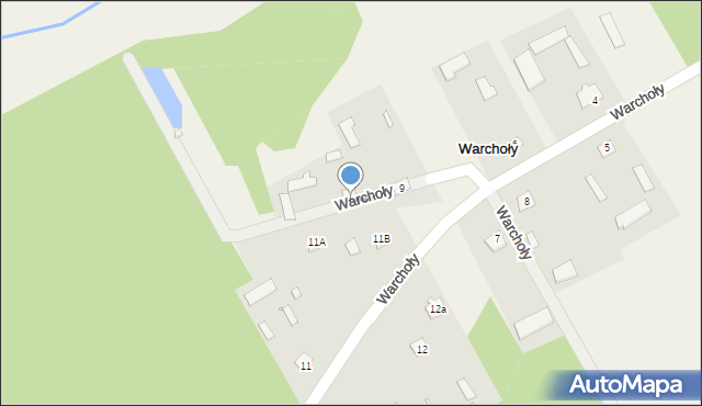 Warchoły, Warchoły, 10, mapa Warchoły