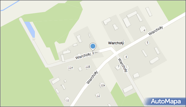 Warchoły, Warchoły, 9, mapa Warchoły