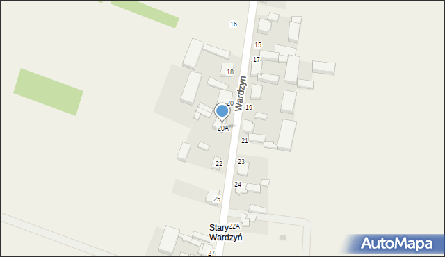 Wardzyn, Wardzyn, 20A, mapa Wardzyn